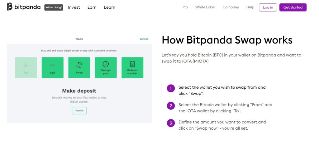 BitPanda Review on Swap works